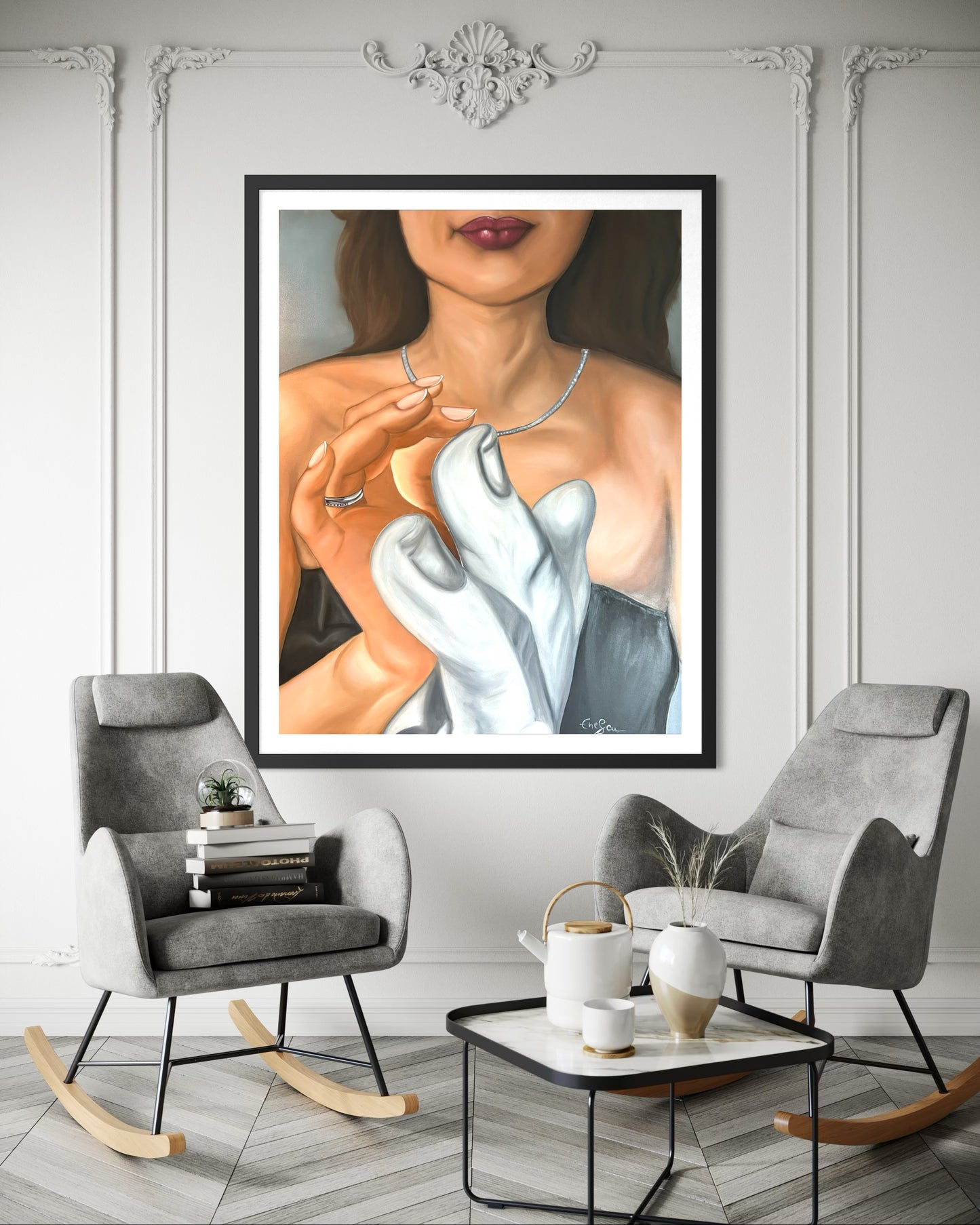 Luxury Custom Portrait | Digital prints | Personalized Gift | Gold-Embellished Art | Unique Commission Artwork